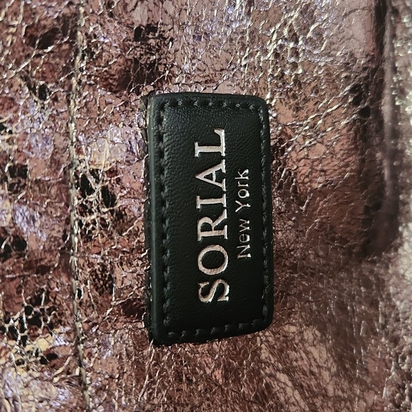 Sorial Metalic Turn Lock Crossbody Purse Handbag with Chain Strap - Picture 8 of 12